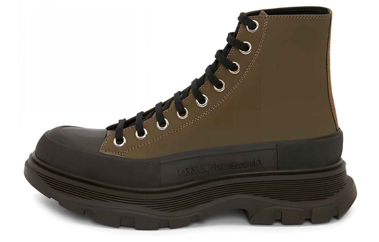 

Alexander McQueen Короткие мужские ботинки Martin Tread Slick, коричневые