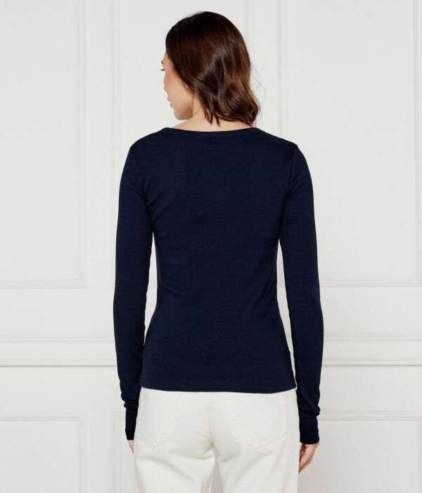 Блузка Хенли Slim fit Tommy Hilfiger, синий — фото 3