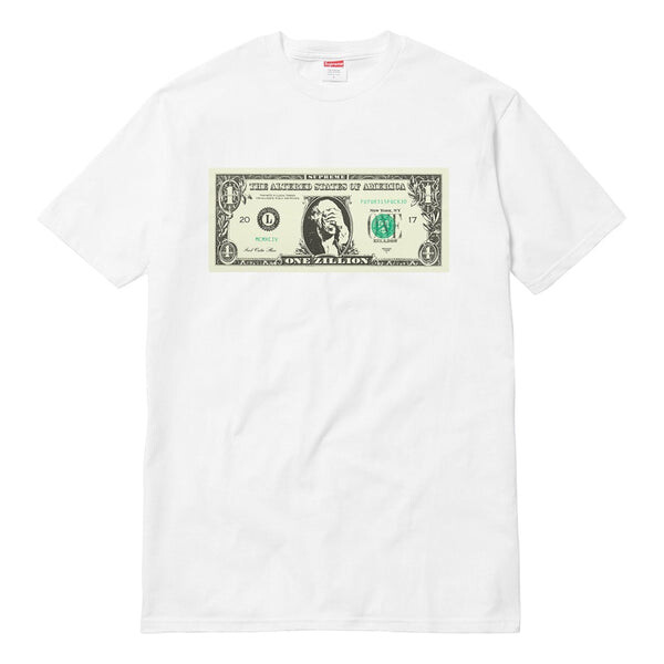 

Футболка fw17 dollar tee white printing short sleeve Supreme, белый