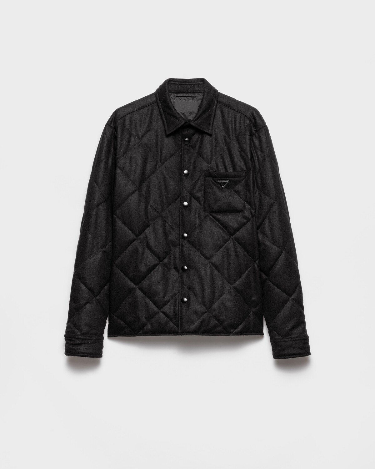 

Стеганная рубашка из кашемира Prada, черный