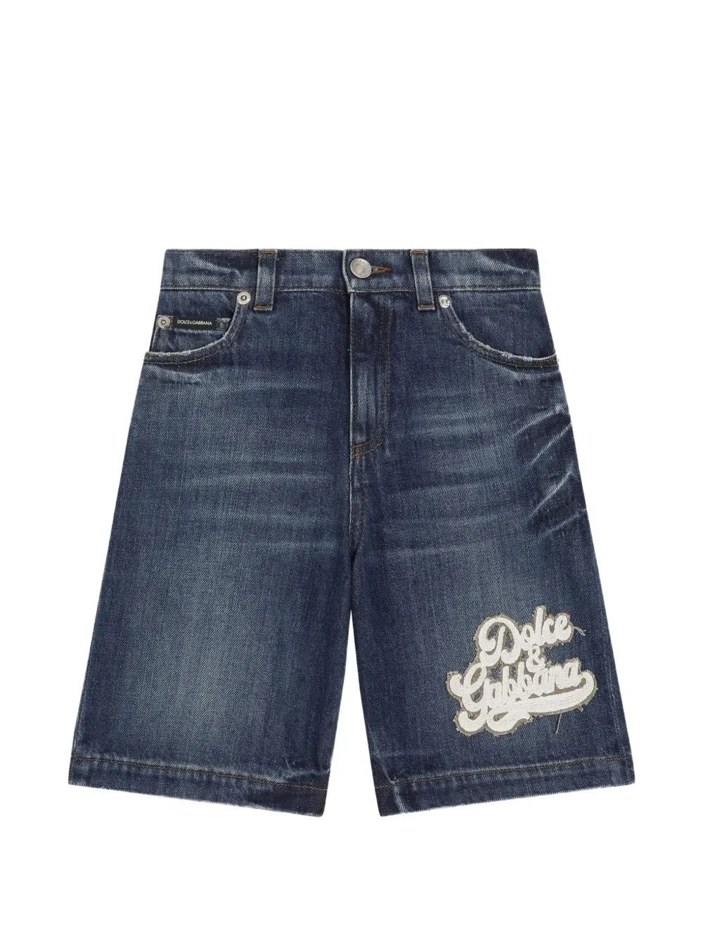 Хлопковые бермуды Dolce & Gabbana Kids, синий