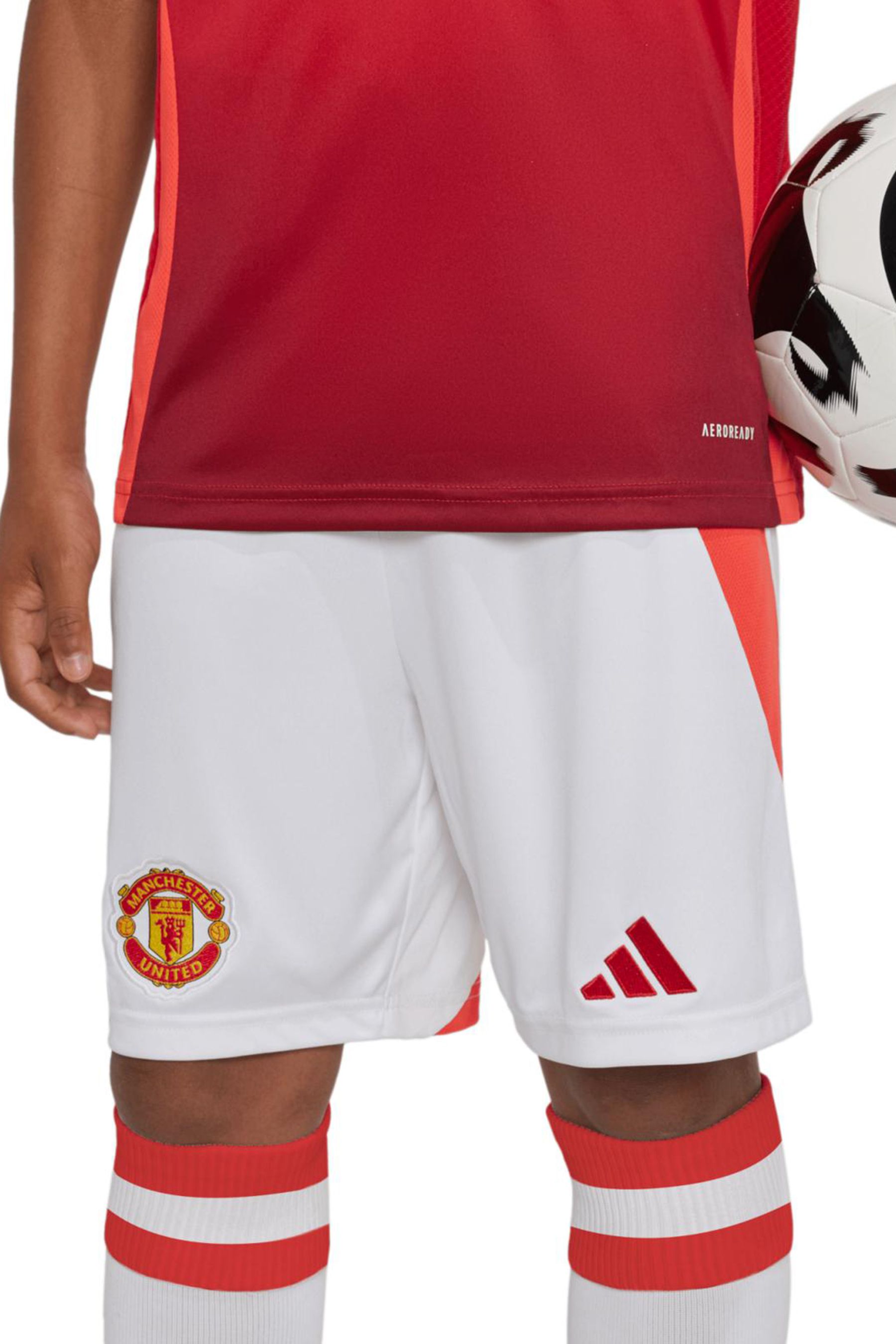 

Детские шорты manchester united 24/25 home Adidas, белый