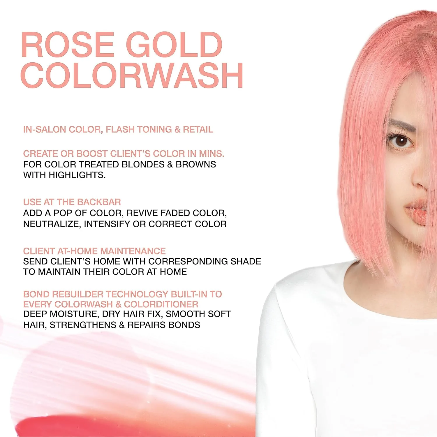 Шампунь Celeb Luxury Colorwash Color Depositing Shampoo - освежитель цвета, веганская краска для волос, средство для восстановления связей Bondfix, Viral и Gem Lites., Rose Gold — фото 2