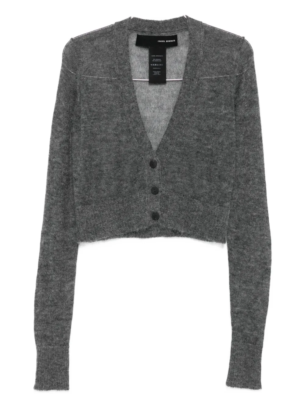 

Кардиган укороченного кроя с V-образным вырезом Isabel Benenato, серый