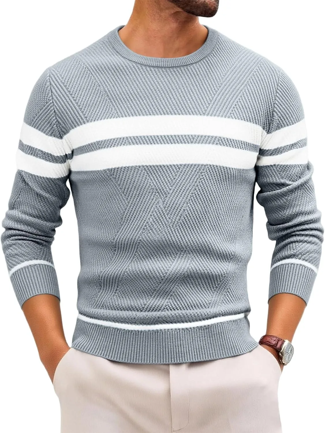 

Мужской свитер Casual с длинными рукавами и отложным воротником RALUEMID