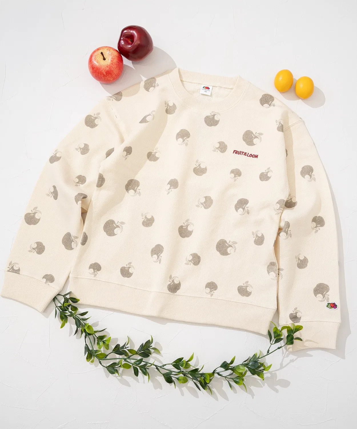 Свитшот детский Fruit of the Loom с принтом, хлопок, цвет айвори — фото 2