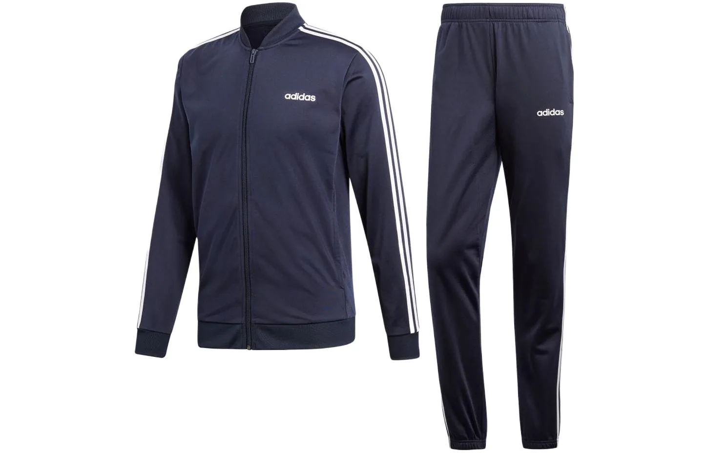 Adidas Повседневный спортивный костюм мужской синий с воротником стойкой