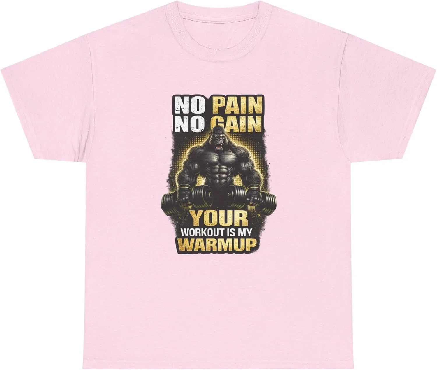 Футболка с принтом No Pain No Gain, GENERIC, Light Pink