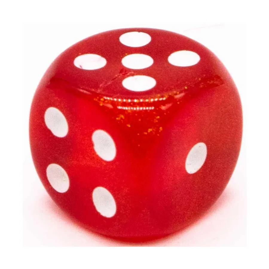 

d6 16 мм Красный с белым (1-е издание) (1), Dice - Borealis - d6 16mm (Chessex)