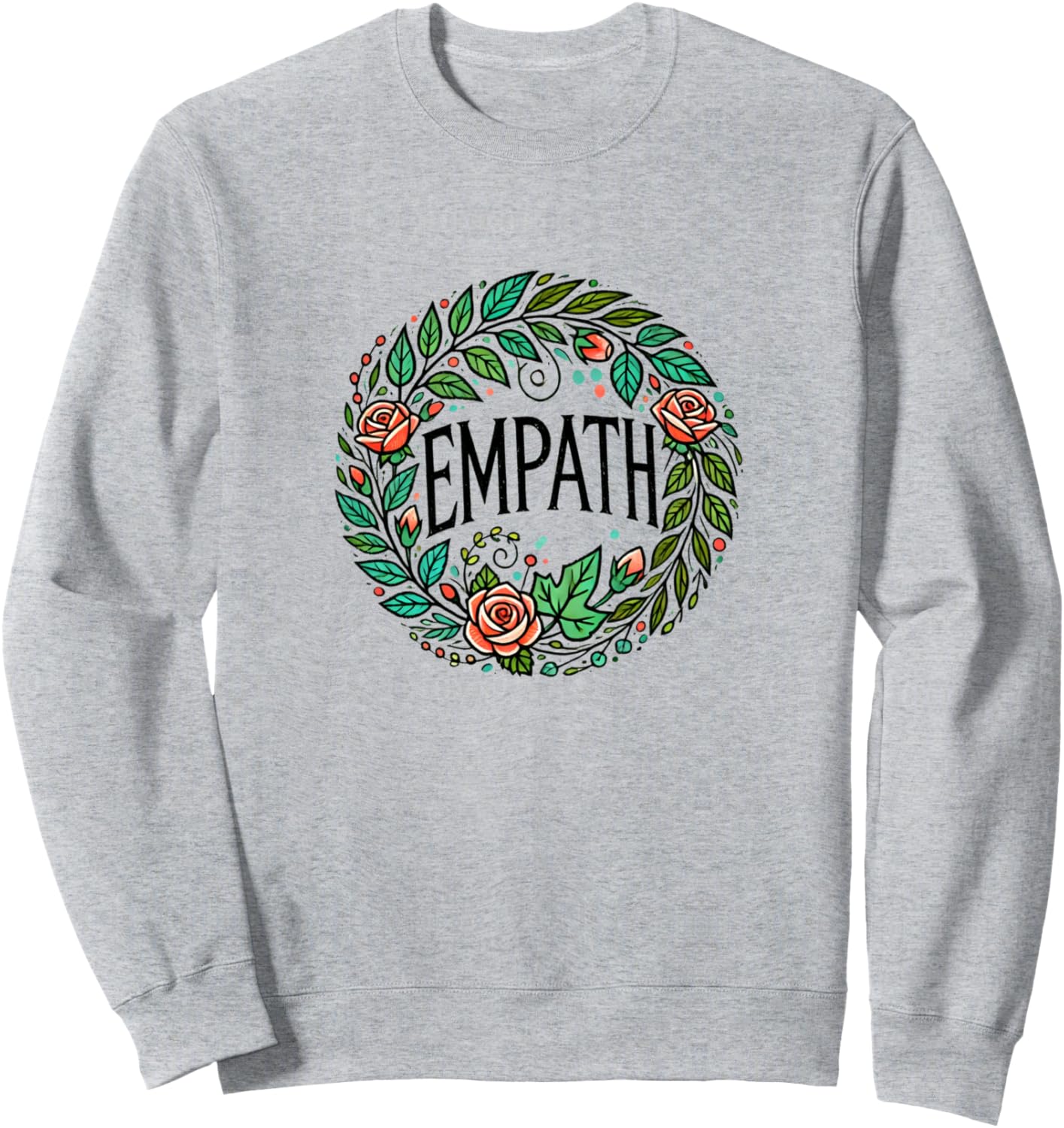 

Толстовка с ретро-иллюстрацией Эмпатия Vintage Empath Floral Snugg, серый
