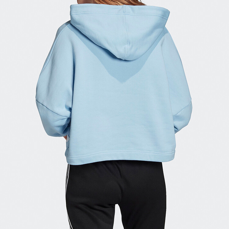 Свитшот женский пудрово-голубой/белый Adidas Originals, белый — фото 4