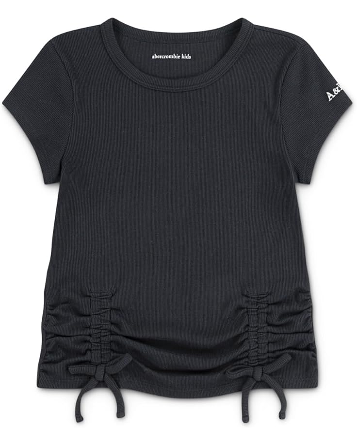 

Футболка abercrombie kids Ruched Side Bow Baby Tee, цвет ANF Anthracite