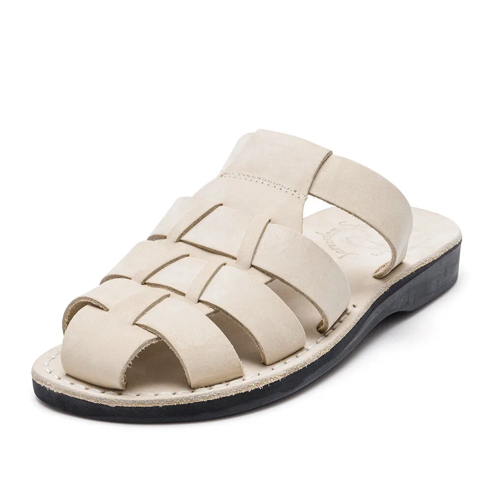Мужские слайды Michael Slide Nubuck белые от Jerusalem Sandals — фото 3