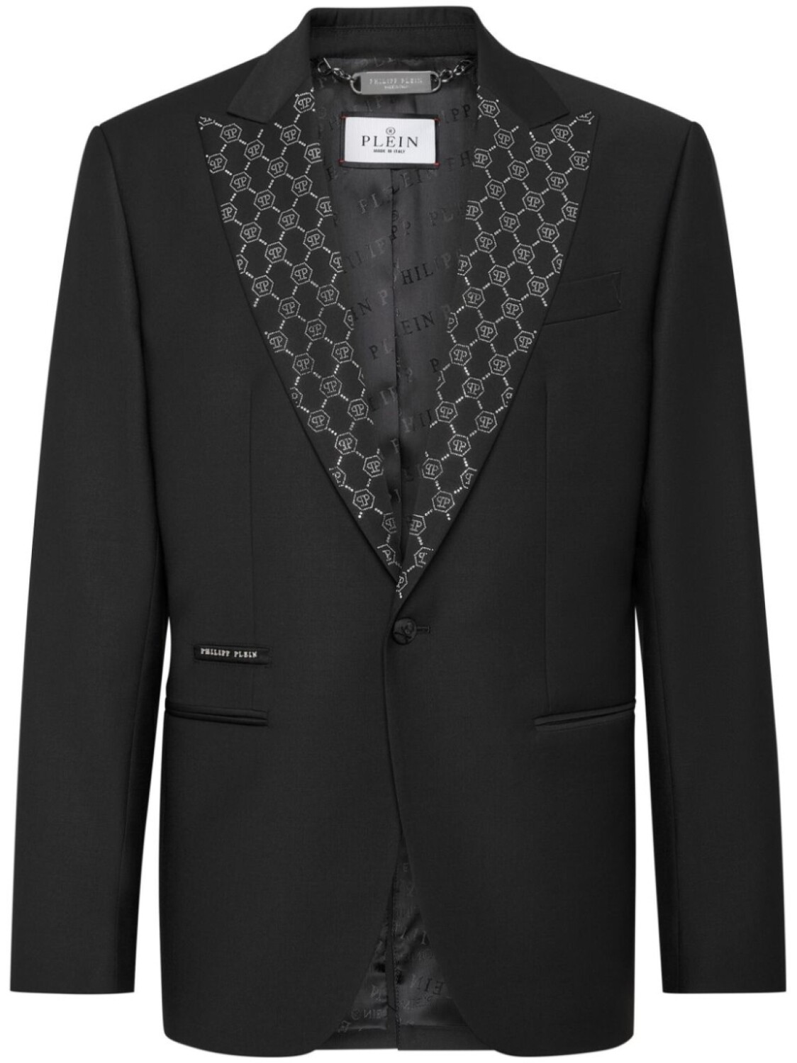 

Philipp Plein блейзер с монограммным узором, черный