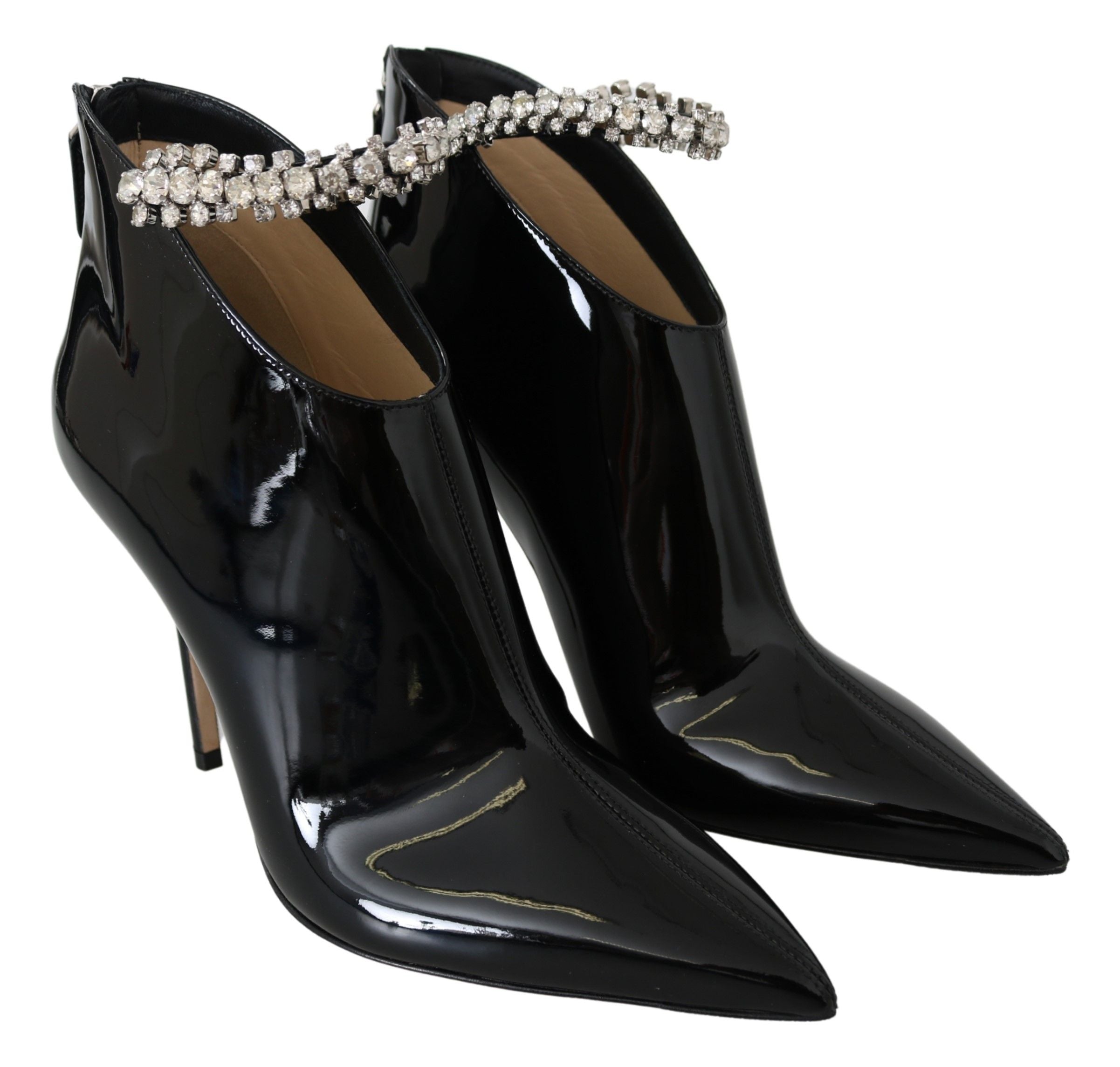 Jimmy Choo Элегантные Лаковые Женские Ботинки на Каблуке, черный — фото 2