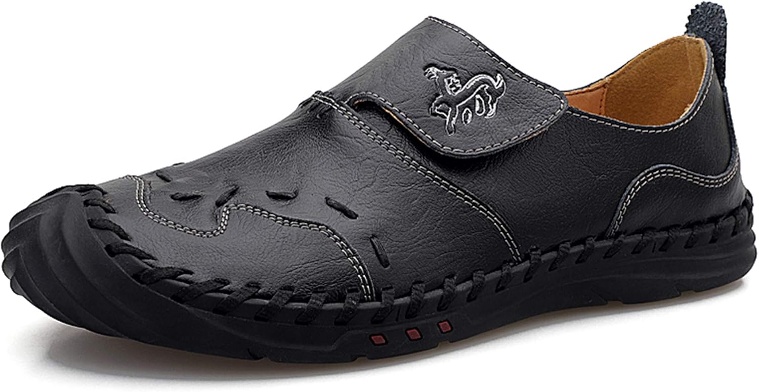 

Мужские кожаные мокасины для вождения Honeystore, обувь больших размеров, черный