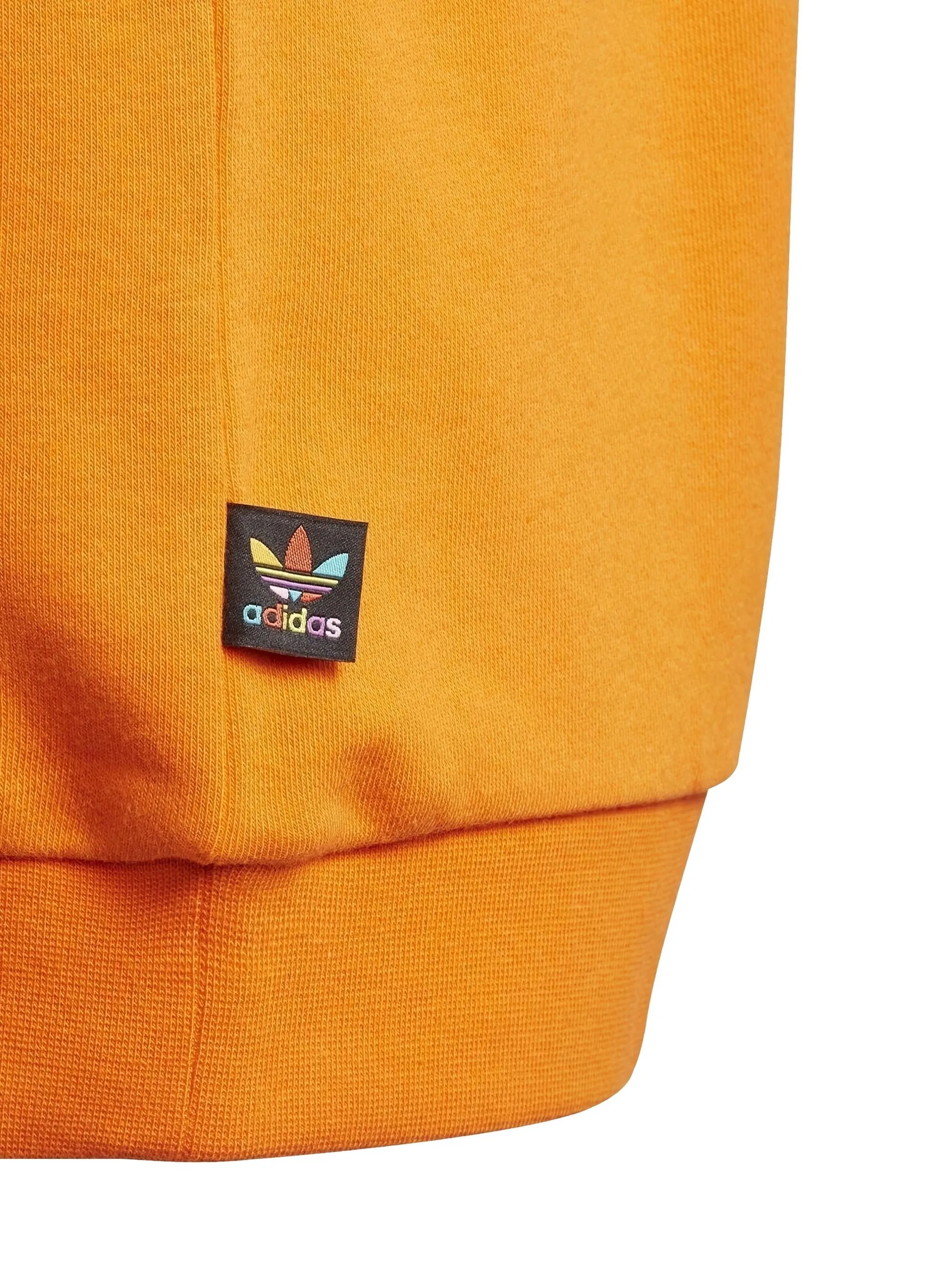 Толстовка с логотипом и капюшоном Adidas, оранжевый — фото 3
