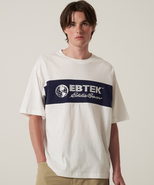 

Футболка, панельный крой, бренд EBTEK Eddie Bauer, белый