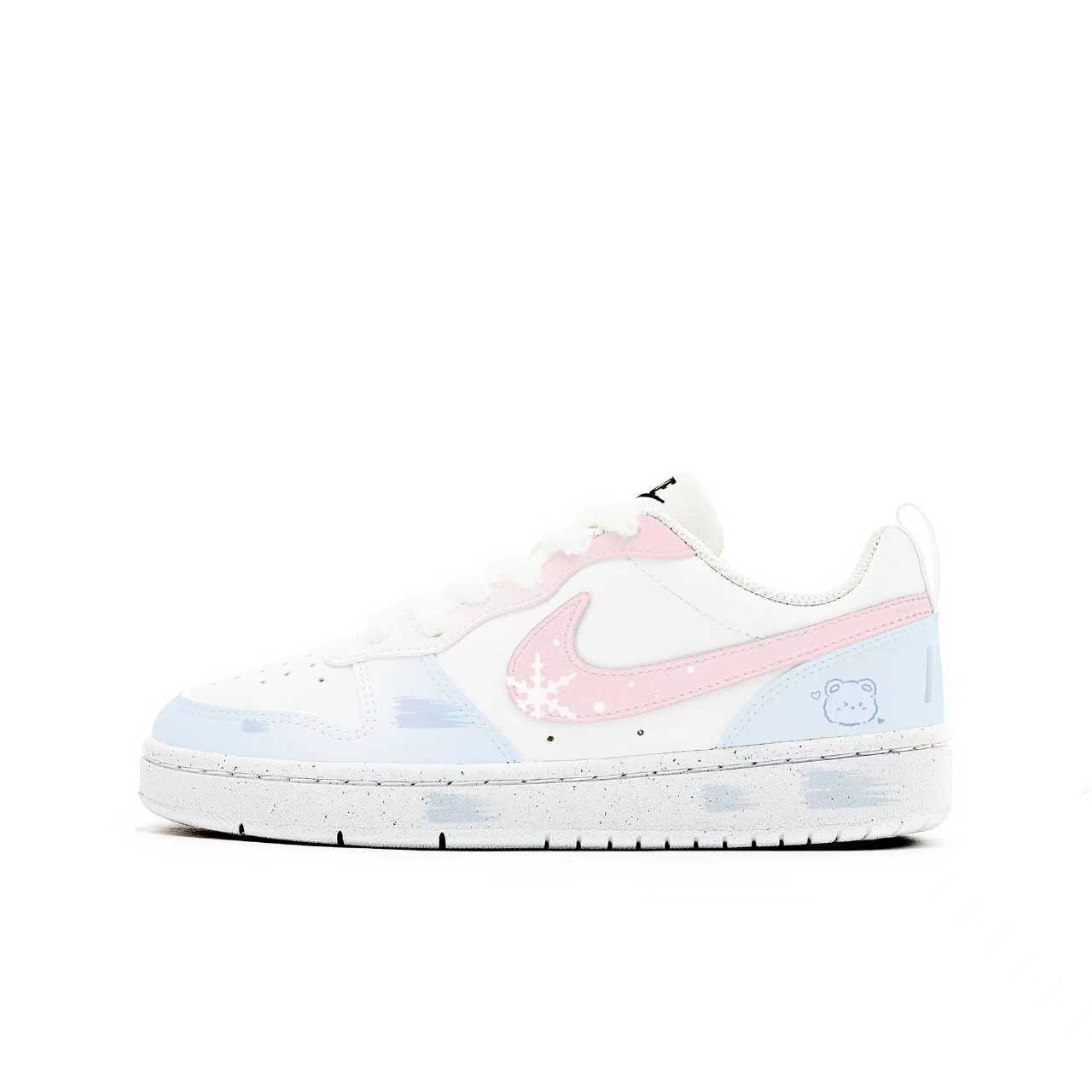 

Nike Кроссовки для скейтбординга Court Borough с устойчивой к истиранию амортизацией, дышащие, низкие, для детей, синие и розовые, для подростков