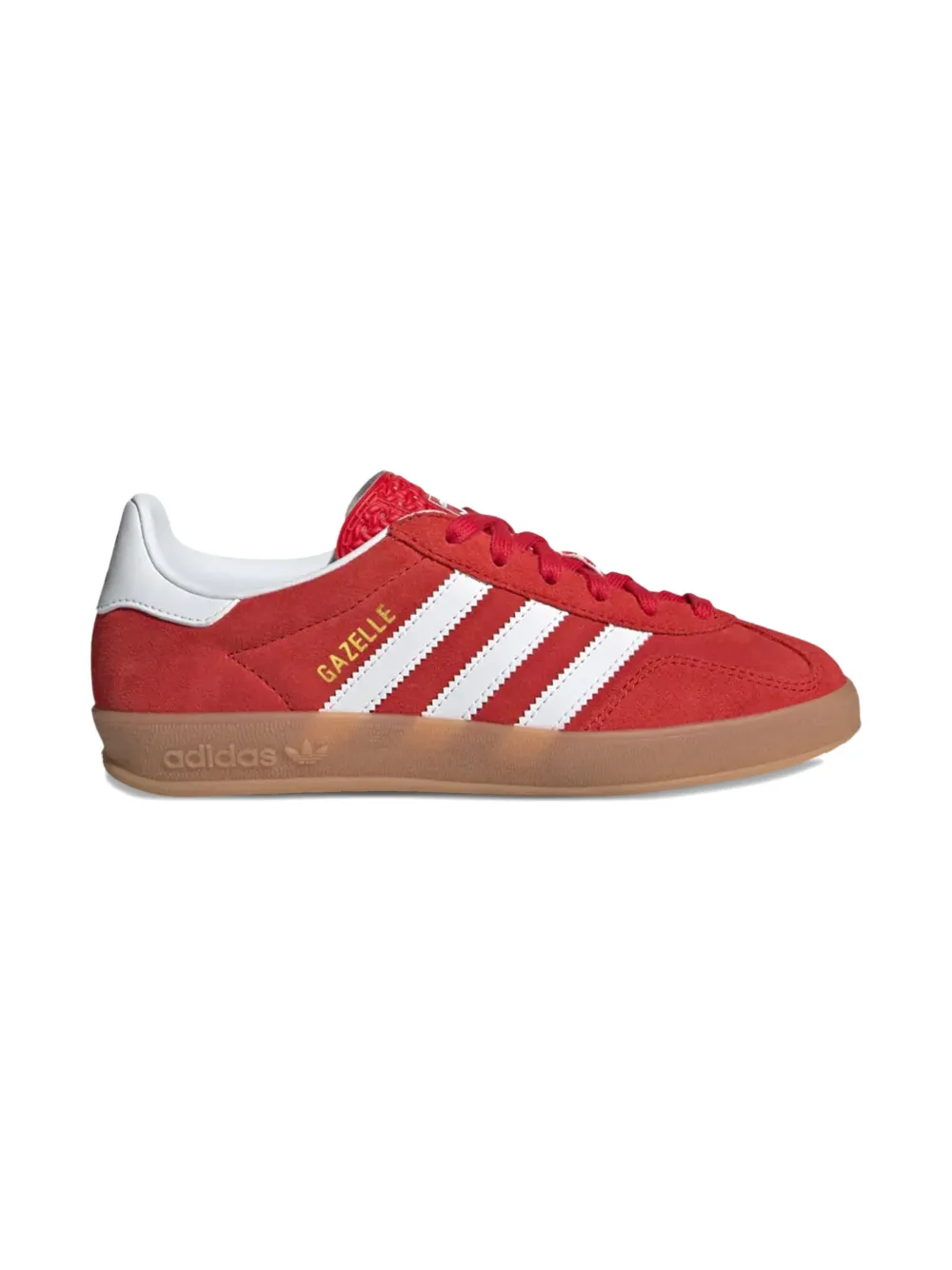 Кроссовки Gazelle Indoor GS в полоску для помещений Adidas Kids, красный — фото 2