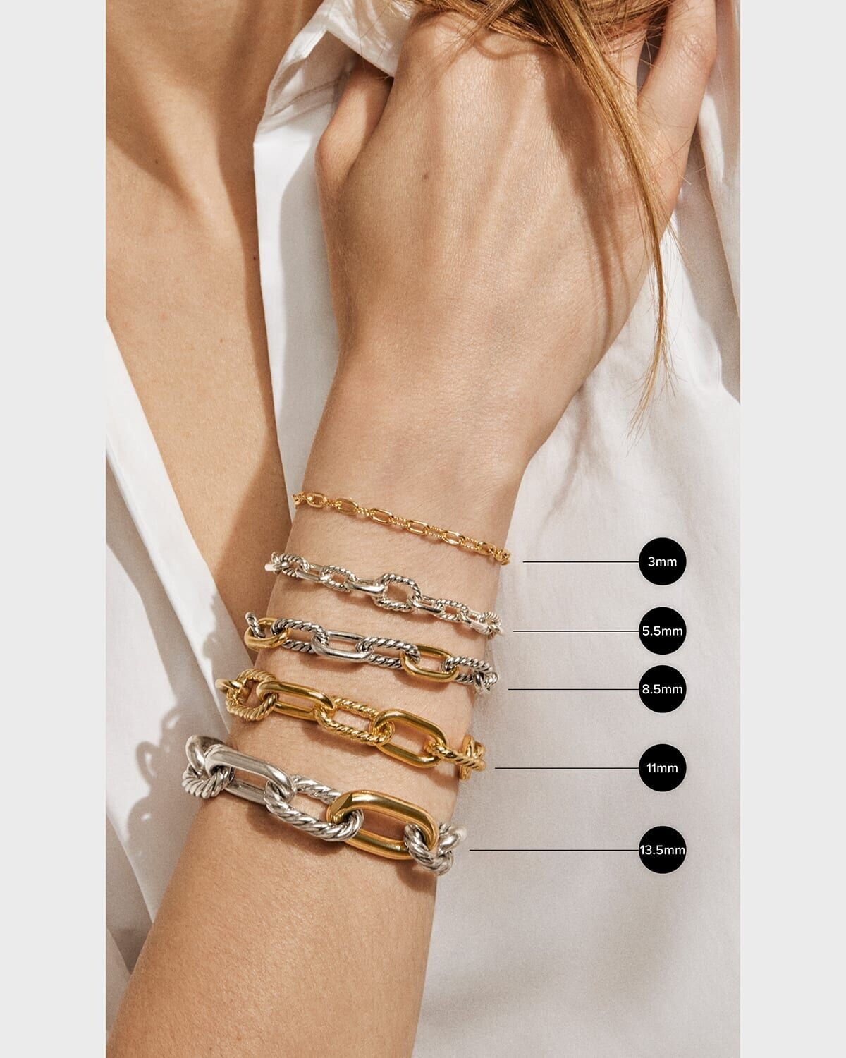 

Браслет-цепочка Madison из 18-каратного золота с бриллиантами David Yurman, цвет Diamond