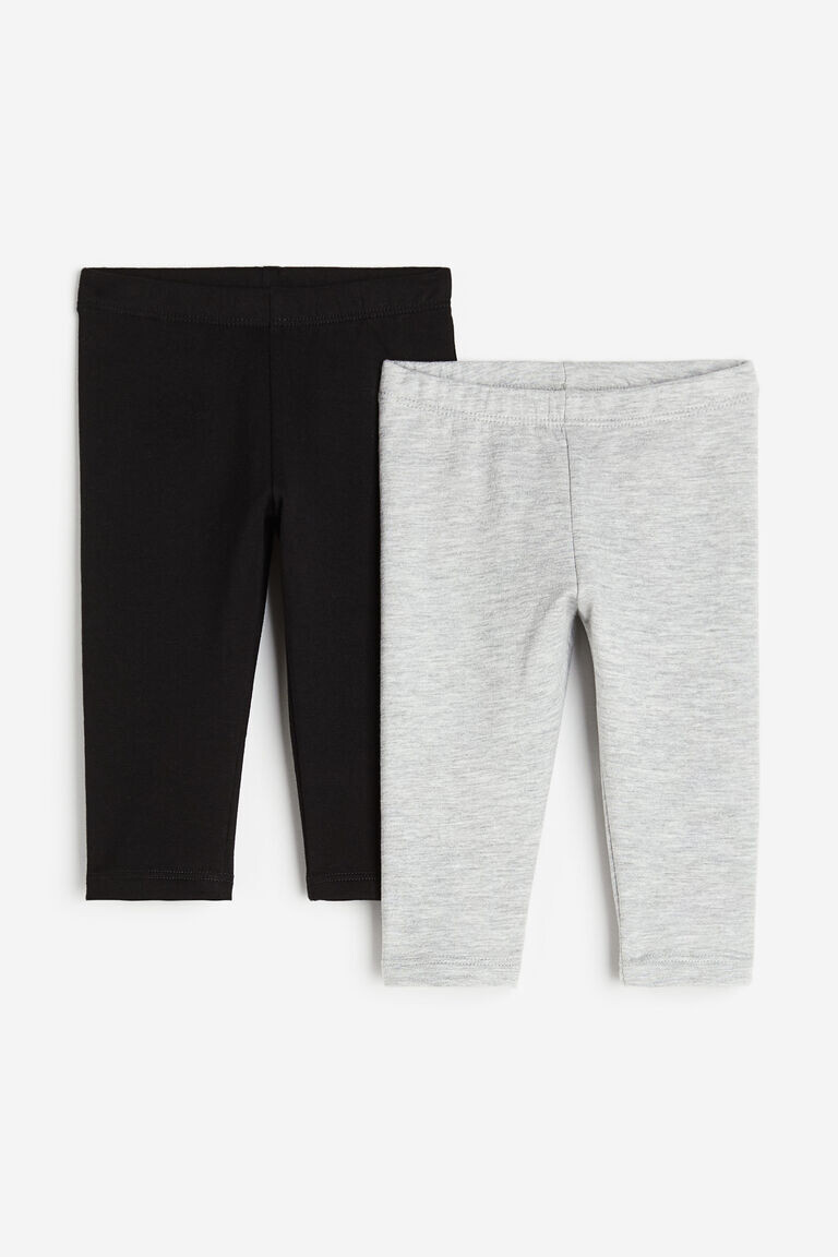 

Комплект из двух хлопковых леггинсов с начесом внутри H&M, серый