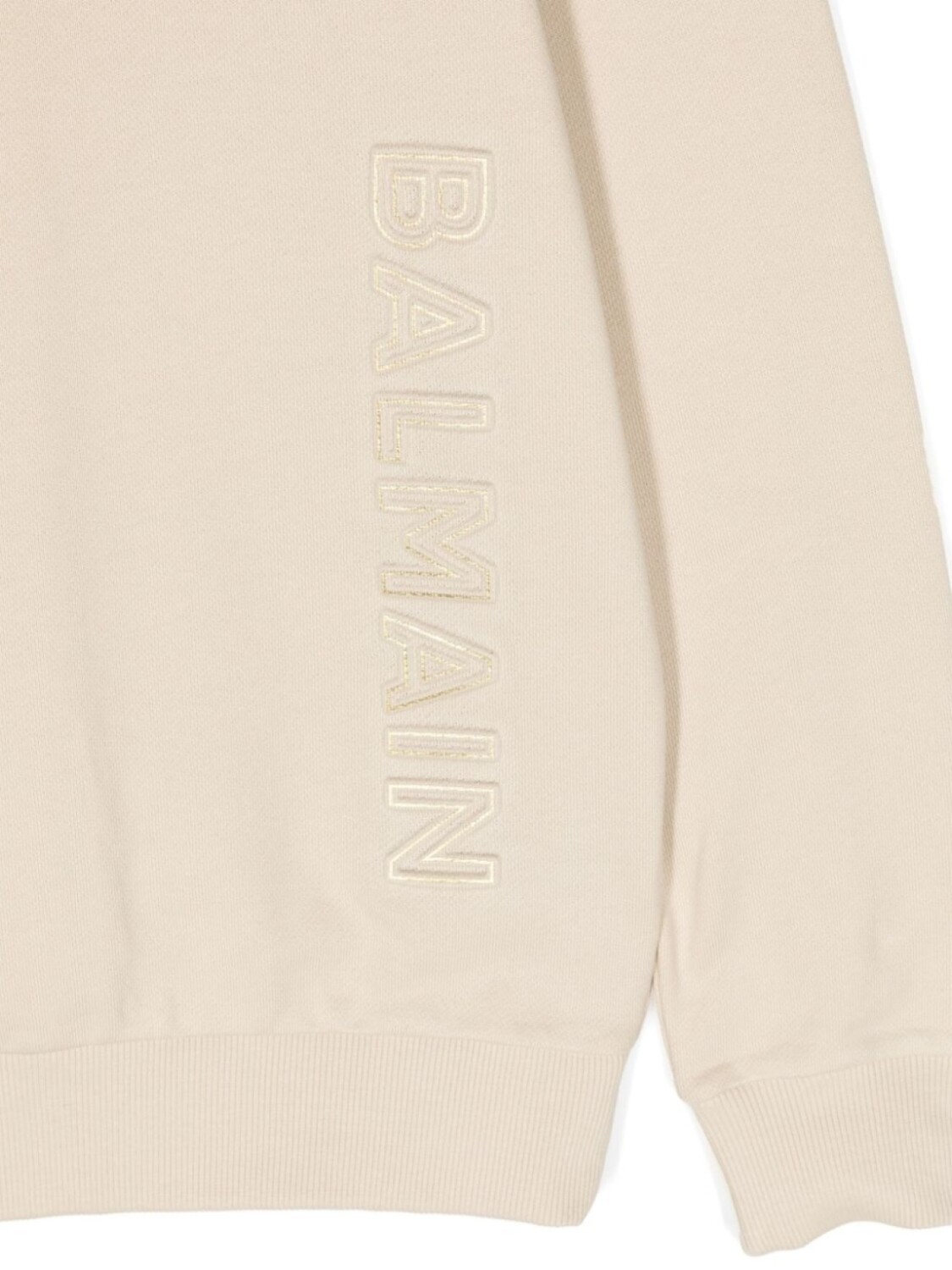 Balmain Kids толстовка с тисненым логотипом, нейтральный цвет — фото 3