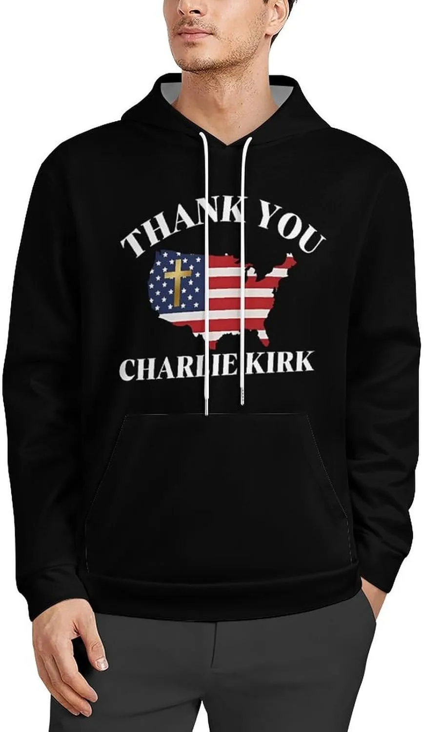

Толстовка с капюшоном Charlie Kirk для мужчин, легкая, с карманами CONGIRLBOON