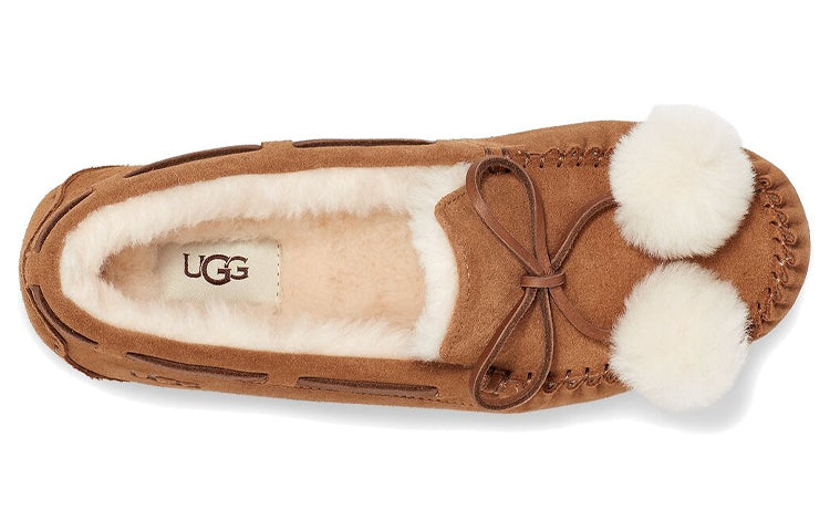 Тапочки (WMNS) UGG Dakota Bow Pom 'Chestnut' 1124030-CHE, коричневый — фото 4