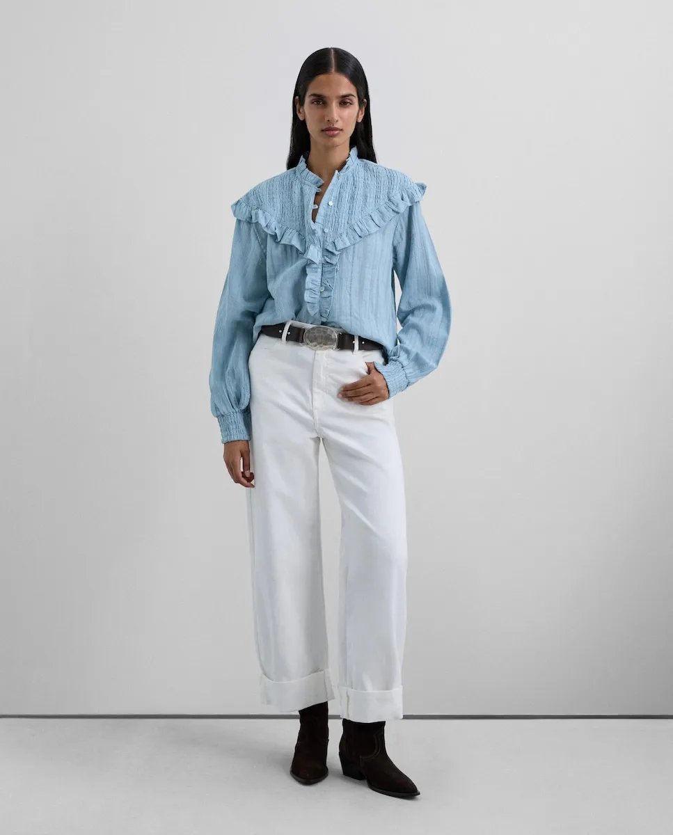 

Женская хлопковая блузка с длинным рукавом Scalpers, синий