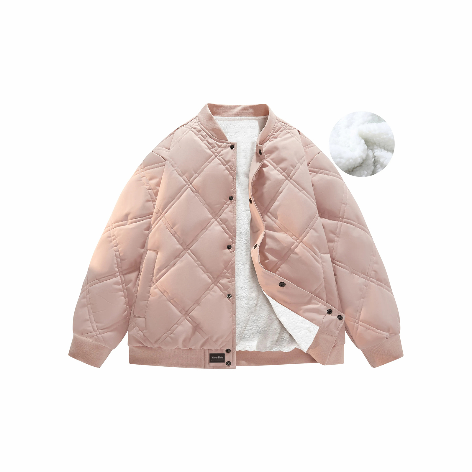 

Пуховик Unisex NEVER RULE, розовый[deep winter fleece-lined]