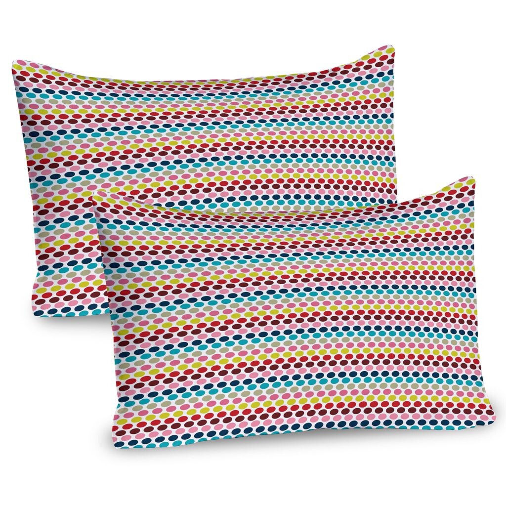 

ABAKUHAUS Colorful Чехлы для подушек, набор из 2 шт., Упрощенная концепция красочных круглых значков на простом фоне. Современное искусство, Чехол для подушки с декоративным принтом, 80 x 40 см, разноцветный