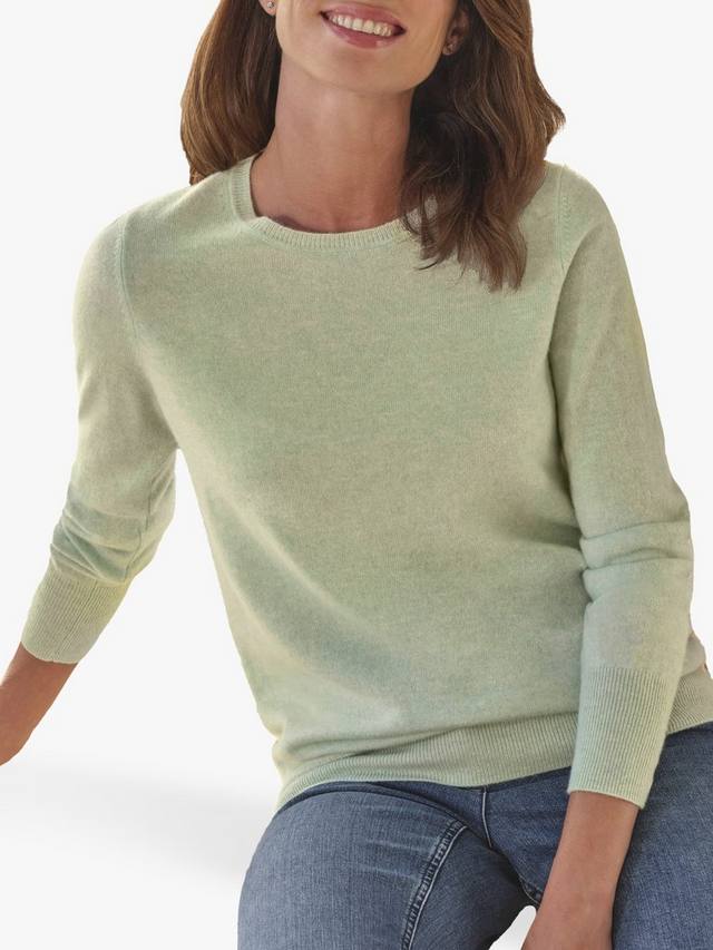 

Кашемировый джемпер с круглым вырезом Pure Collection, цвет Willow Green
