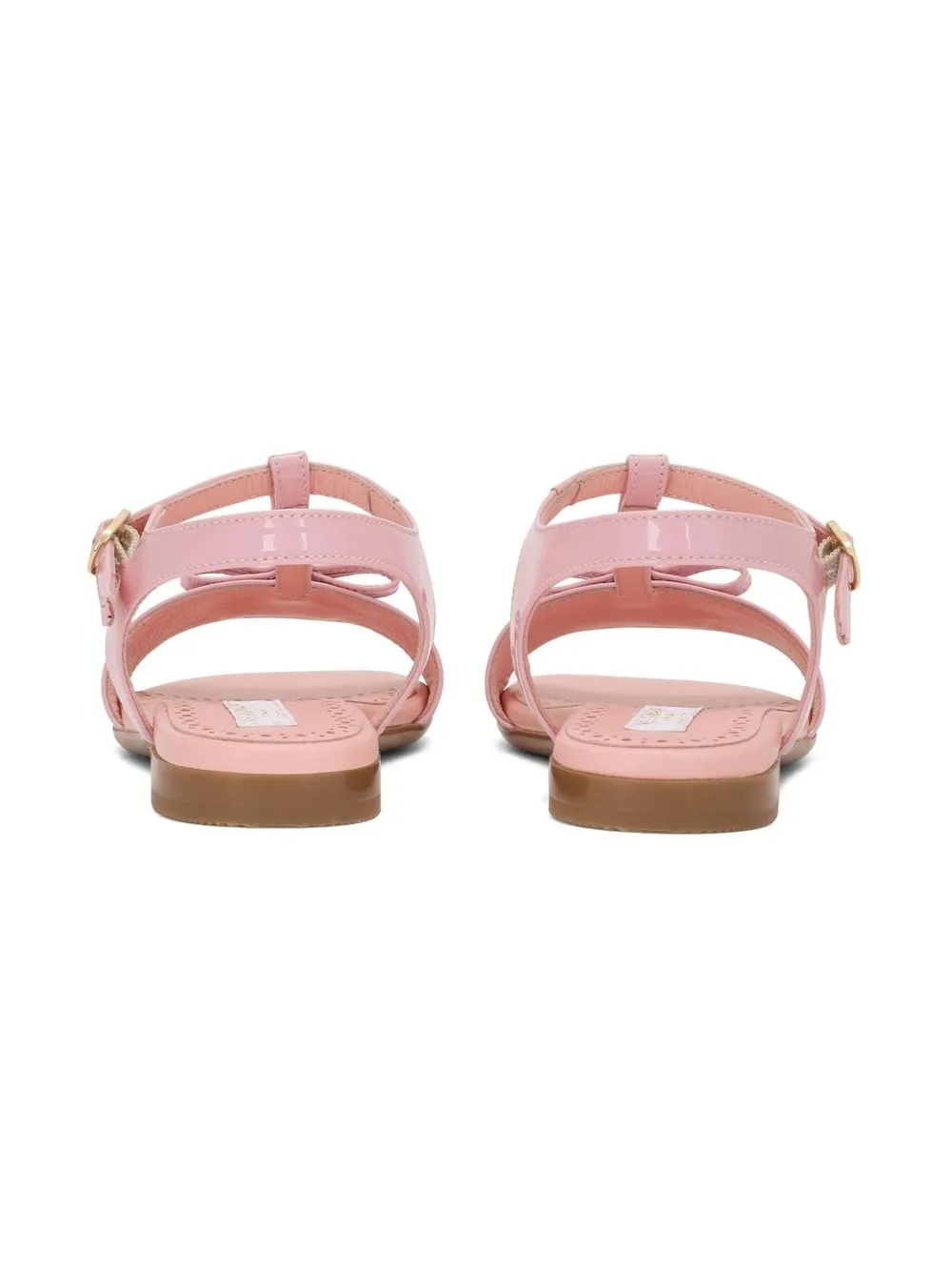 Лакированные босоножки с логотипом DG Dolce & Gabbana Kids, розовый — фото 3