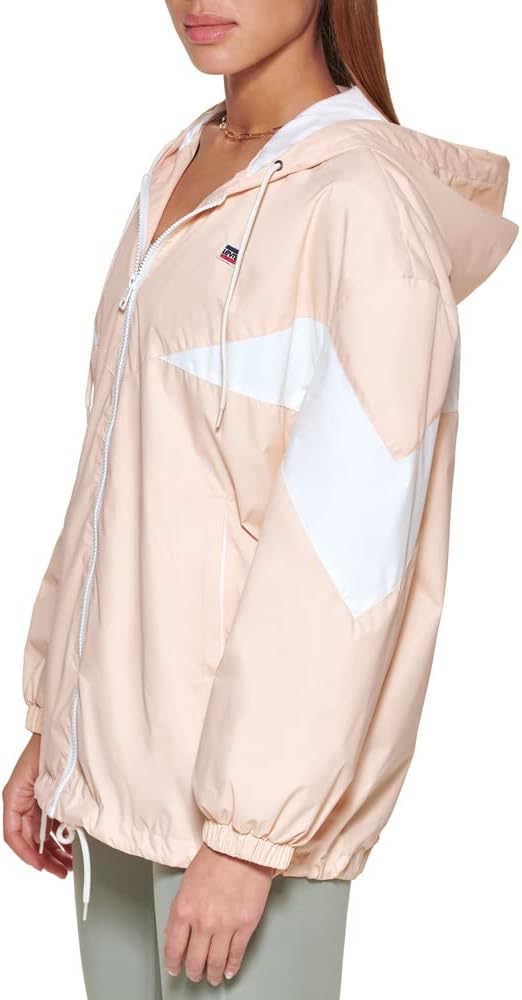 Женская нейлоновая ветровка Levi's с цветными блоками, Peach/White — фото 3