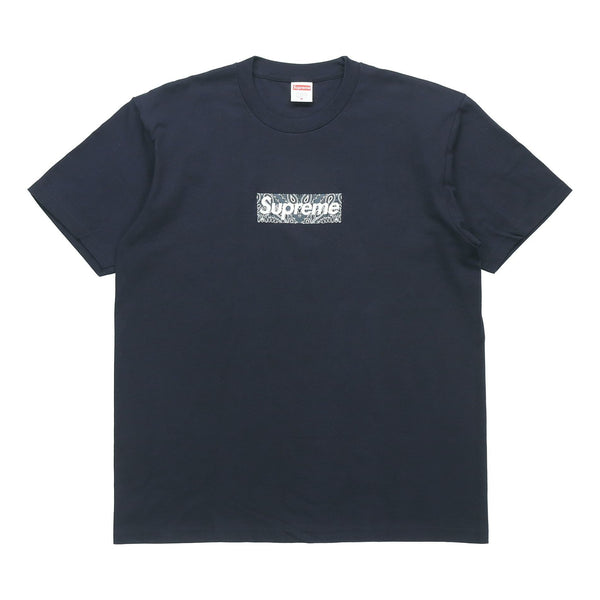 

Футболка fw19 week 17 bandana box logo tee Supreme, синий