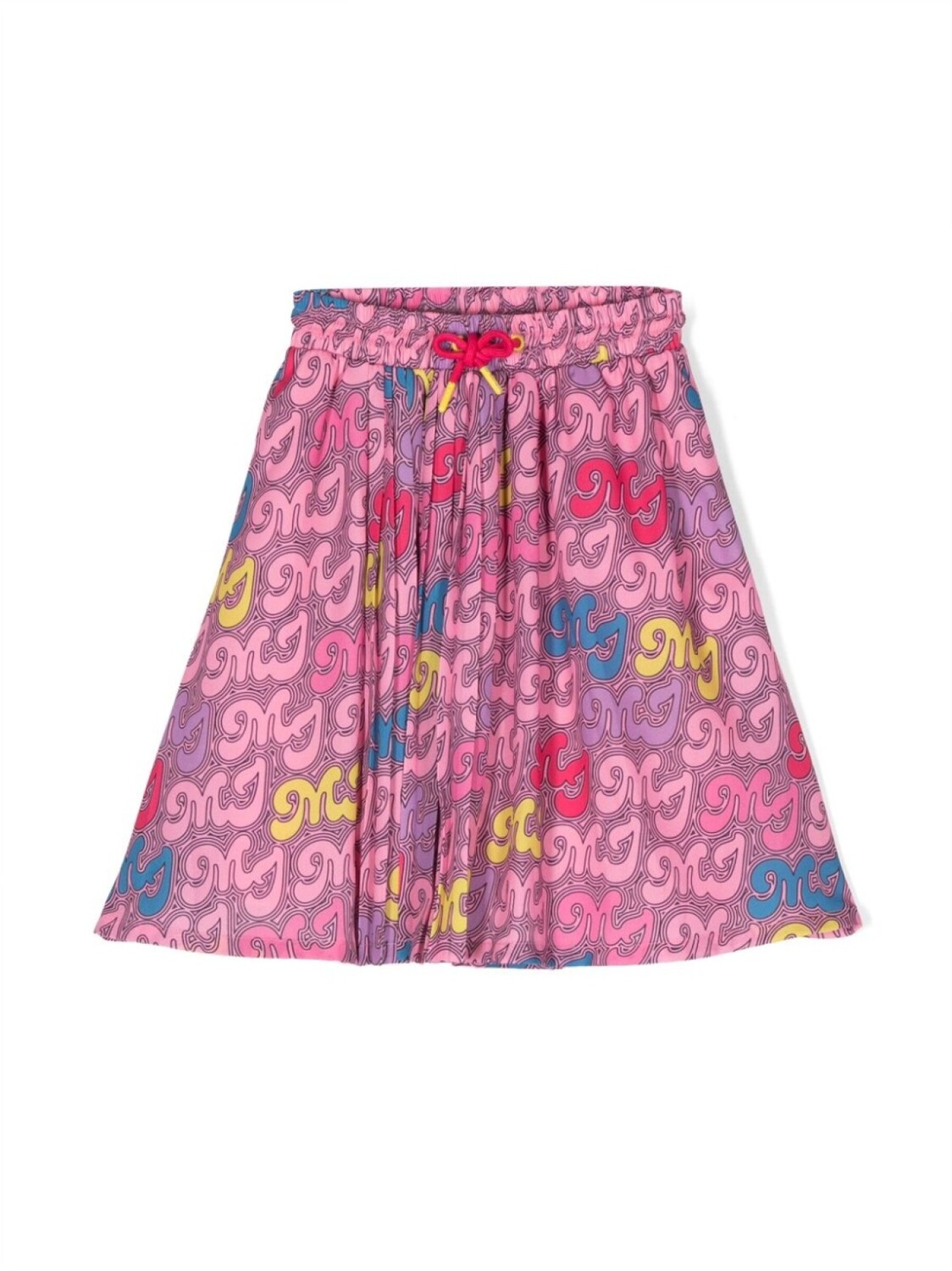 

Marc Jacobs Kids юбка с монограммой и складками, розовый