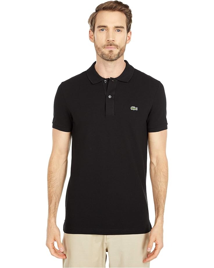 

Поло Lacoste Short Sleeve Slim Fit Pique, черный