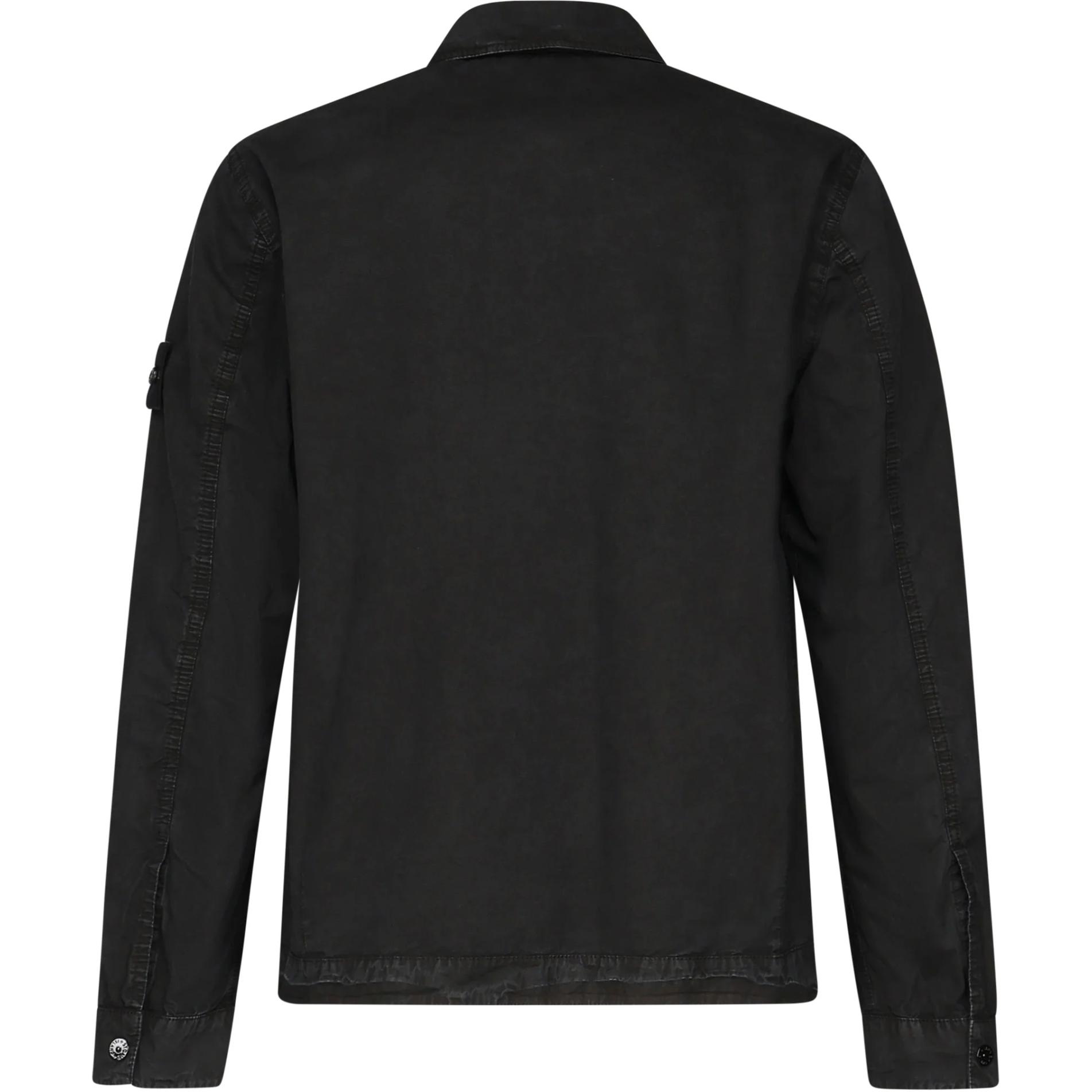 STONE ISLAND Застёгивающаяся на молнию рубашка-куртка с нашивкой компас, Black — фото 3