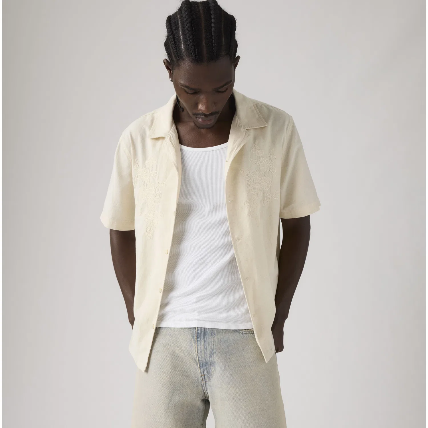 Рубашка из хлопка и льна Sunset Camp Levi's, White