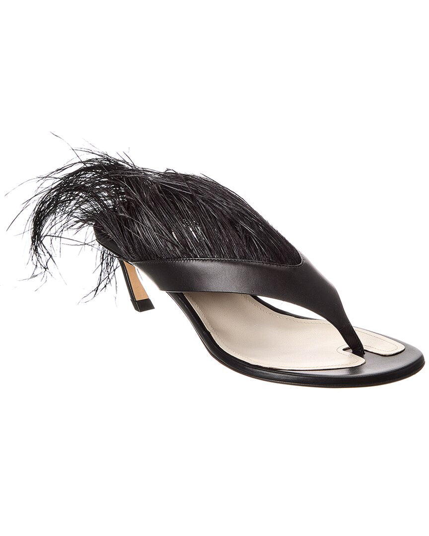 LANVIN Swing Melodie 45 кожаные сандалии, черный