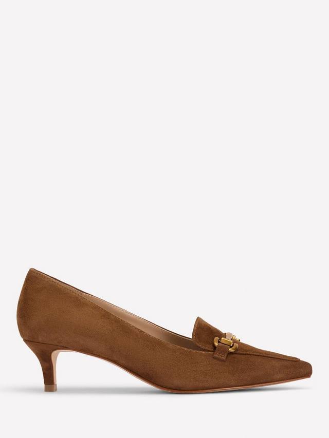 Iris Suede Loafers на низком каблуке kitten heel Boden, Raw Umber