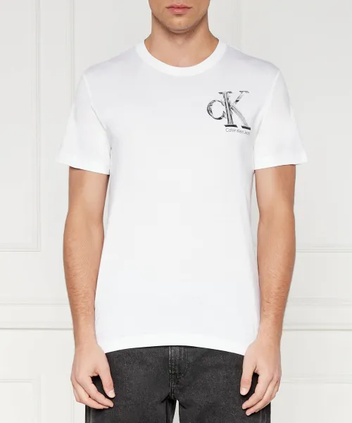 

Футболка с монограммой Meta Regular fit Calvin Klein Jeans, белый