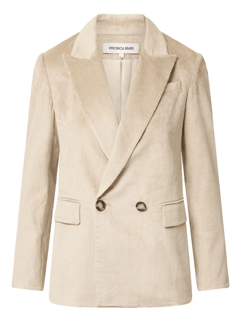 

Двубортный вельветовый блейзер Veronica Beard, нейтральный