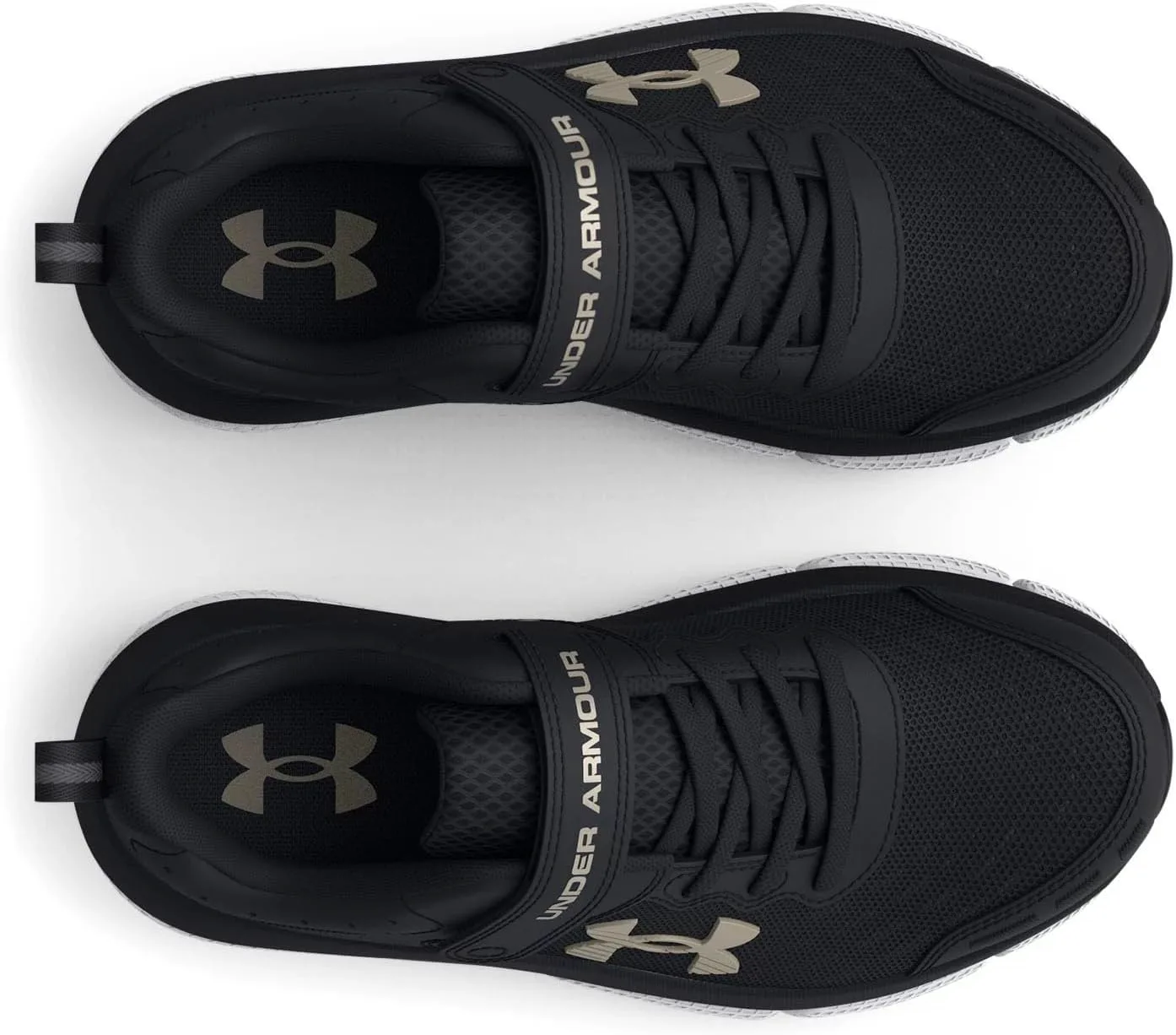 Детские кроссовки Under Armour Assert 10 с альтернативной застежкой, черный/металлик золотой — фото 4