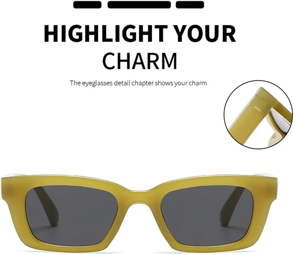 

Ретро маленькие квадратные солнцезащитные очки для женщин, зеркальные, классические, с заклепками, модные женские солнцезащитные очки зеленого цвета MUTYNE, Green