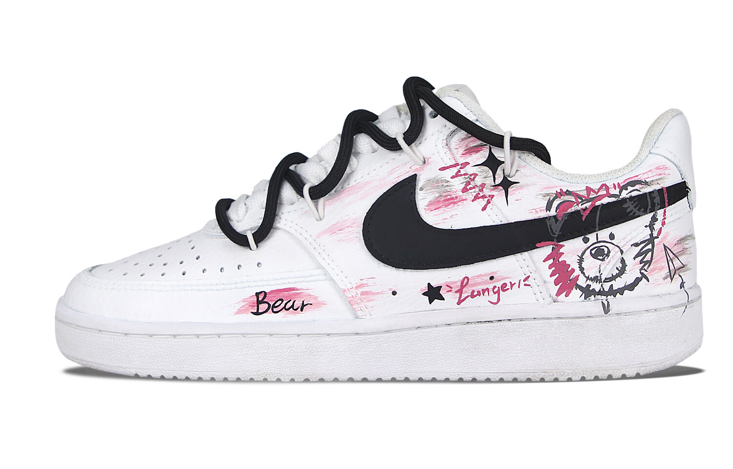 

Кроссовки Nike Court Vision 1 Skateboarding Shoes Women's Low-top Pink/pink, белый