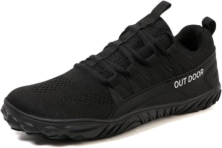 

Мужские походные кроссовки для ходьбы, дышащие вязаные кроссовки для трейлового бега, велоспорта и повседневной носки, с противоскользящей подошвой и поддержкой свода стопы - легкие спортивные кроссовки для мужчин Qacksv, черный