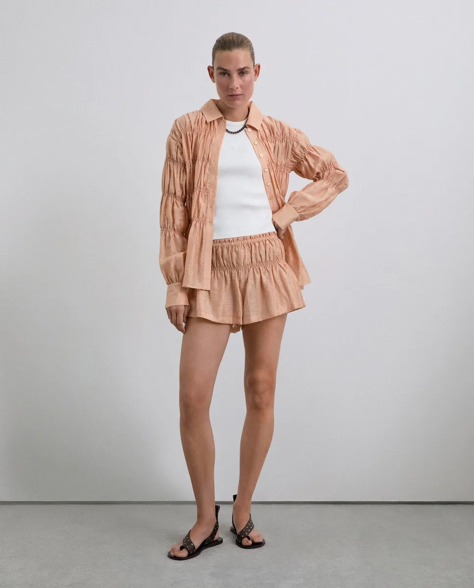 

Женские шорты с сборкой и эластичной талией Scalpers, персиковый