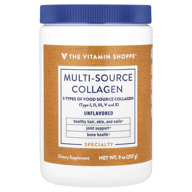 

The Vitamin Shoppe, Multi-Source Collagen, без добавок, 257 г (9 унций)